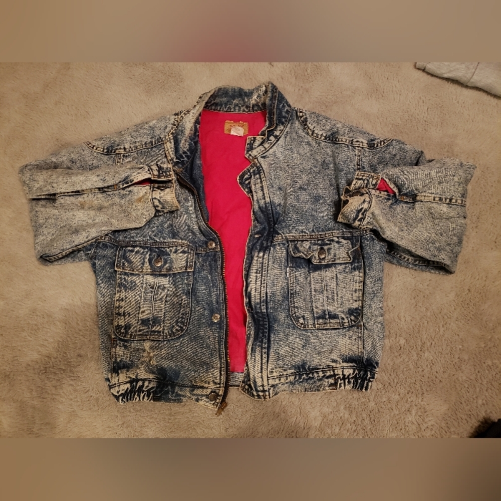 Levi stratus acid wash Vintage jean bomber jacket